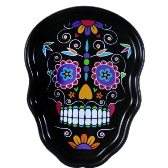 Other - New (4) Day of the Dead Dia De Los Muertos Sugar Skull plastic party trays 12”